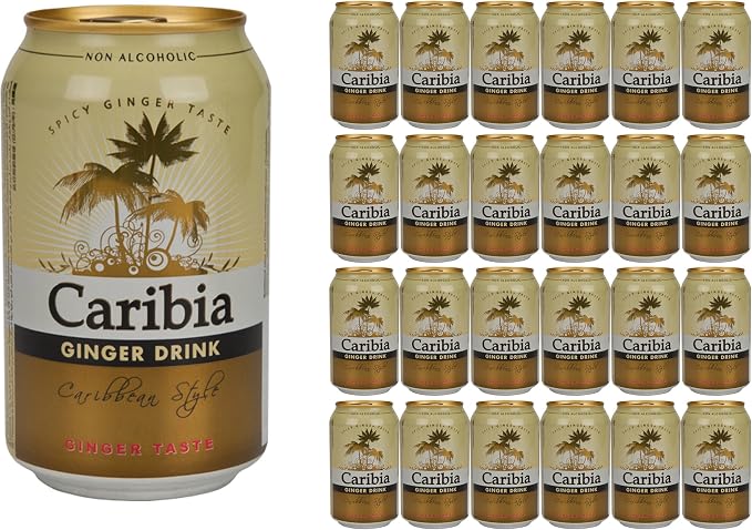 Caribia Ginger Beer - Refresco de Jengibre Sin Alcohol 330 ml (Pack de 24)