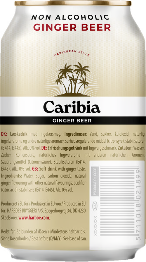 Caribia Ginger Beer - Refresco de Jengibre Sin Alcohol 330 ml (Pack de 24)