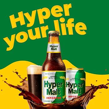 Hyper Malt Botella - Bebida de Malta Original Sin Alcohol 330 ml (Pack de 24)